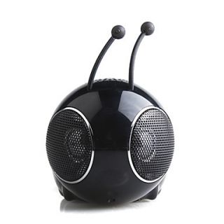 USD $ 34.19   Mini Portable Beetle Shaped Speaker with FM Radio (Black