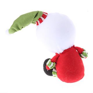 23cm 9 Red Bowtie Knitted Hatted Smiling Snowman with Scarf Christmas
