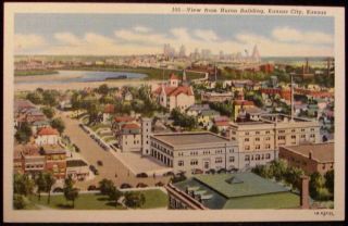 View from Huron Building Kansas City Kansas KS Linen Postcard
