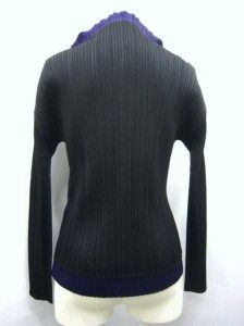 Issey Miyake Pleats Please Jacket Shirt Blouse Top 3 M Purple Black