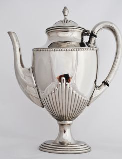 Tea Service Teapot Set Chrome Art Deco Nouveau Empire Tee Kanne