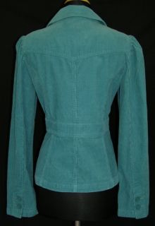 Ann Taylor Turquoise Blue Green Corduroy Jacket 6 New Fitted Feminine