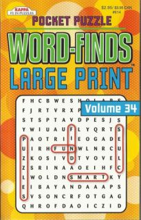 Kappa 2012 Word Finds Puzzles Book Volume 34 Large Print