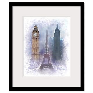 Eiffel Tower, Empire State and Big Ben Wall