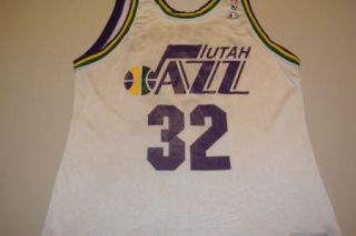 Vintage Karl Malone Utah Jazz White Jersey Size 46