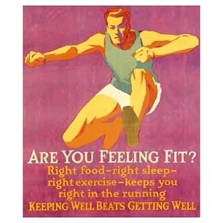 Are you feeling Fit, motivational, Vintage Poster, Poster
