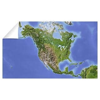 Wall Art  Wall Decals  Relief Map of North America