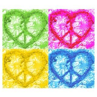 Wall Art  Posters  Pop Peace Hearts Poster