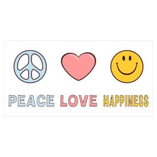 Wall Art  Posters  Peace Love Happiness Poster