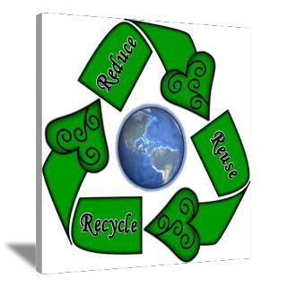 Wall Art  Canvas Art  Reduce Reuse Recycle   Earth