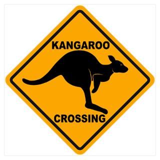 Wall Art  Posters  Kangaroo Crossing Sign Poster