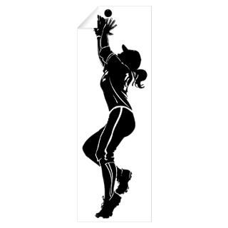 Wall Art  Wall Decals  SOFTBALL PLAYER *4* {black