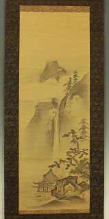 Japanese Hanging Scrolls  KANO MINENOBU Sansui Landscape Painting @