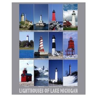 Wall Art  Posters  Lake Michigan Lighthouse Poster