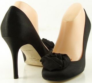 Kate Spade Kamille Black Satin Womens Designer Shoes Evening High Heel