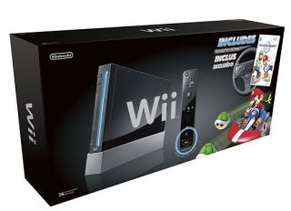 Wii Console with Mario Kart Wii Bundle Black by Nintendo RARE Brand