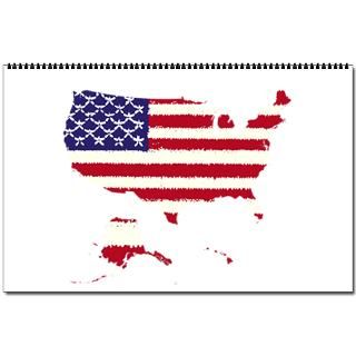 USA Flag Outline v3 Oversized 2013 Wall Calendar by RightArt