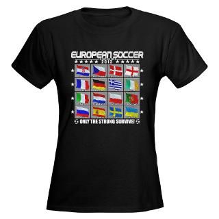  European Soccer 2012 Womens Dark T Shirt