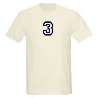 Baseball T shirts  Number 3 Ash Grey T Shirt