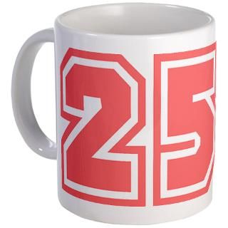25 Gifts  25 Drinkware  Varsity Uniform Number 25 (Pink) Mug