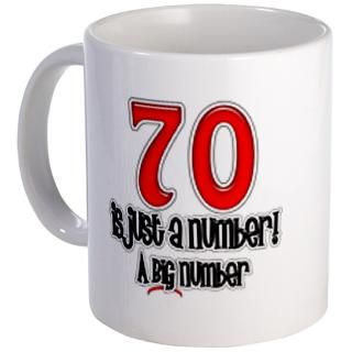 Gifts  7 0 Drinkware  Just A Number 70th Birthday Mug