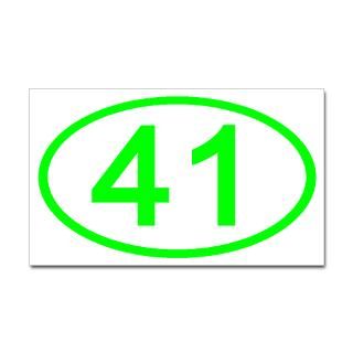 Number 41 Oval Rectangle Sticker by ovalsboutique