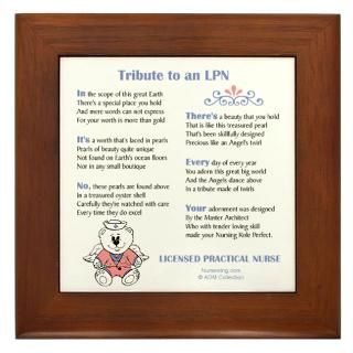 Tribute to an LPN Framed Tile  Tribute to an LPN  Nursewing Gift