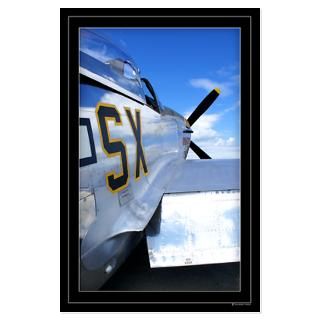 Vintage Mustang P51 Aircraft Large Poster  Aviation Section Flying