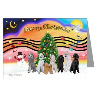 Greeting Cards  XmasMusic2 / 7 Poodles Greeting Cards (Pk of 10