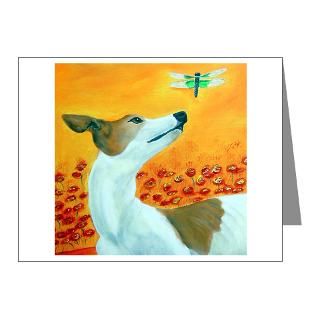 Greyhound Note Cards  Greyhound with Dragonfly Note Cards (Pk of 10