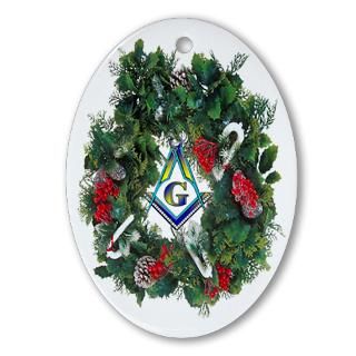 Masonic Porcelain Wreath Oval Ornament  Masonic/OES/Shrine