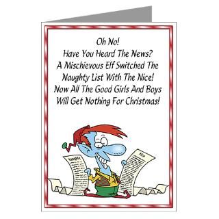 Christmas Greeting Cards  Mischievous Elf Greeting Cards (Pk of 10