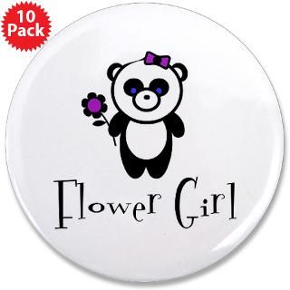 Bachelor Party Buttons  Flower Girl   Panda 3.5 Button (10 pack