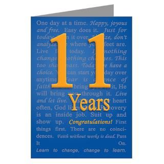 11 year recovery birthday greeting card