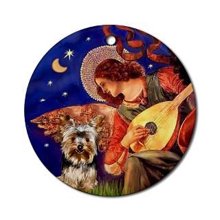 Angel & Yorkie (17) Ornament (Round) for $12.50