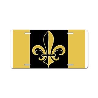 Fleur Black and Gold Aluminum License Plate for $19.50