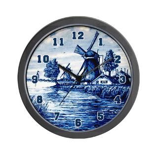 Vintage Look Delft Wall Clock for $18.00