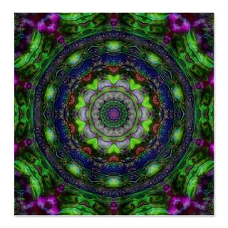 Green Purple Abstract Tile 18 Shower Curtain