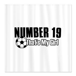Proud soccer parent of number 19 Shower Curtain