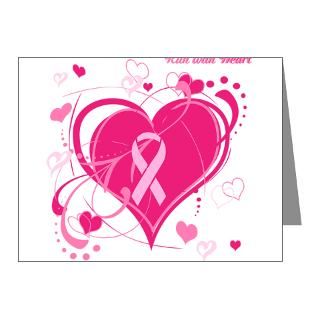  Breast Cancer Note Cards  Run With Heart Note Cards (Pk of 20
