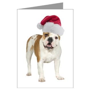 Bulldog Greeting Cards  Bulldog Santa Greeting Cards (Pk of 20