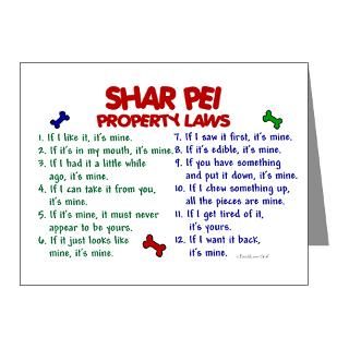 Cute Note Cards  Shar Pei Property Laws 2 Note Cards (Pk of 20