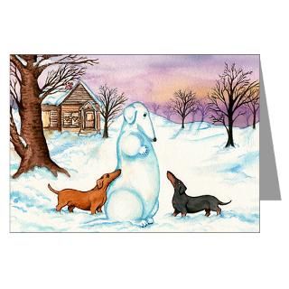  Christmas Greeting Cards  Snow Weiner Dog Christmas Cards (20