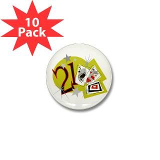 21 Gifts  21 Buttons  Blackjack 21 Mini Button (10 pack)