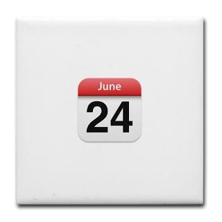Kitchen and Entertaining  Apple iPhone Calendar June 24 Tile Coaster