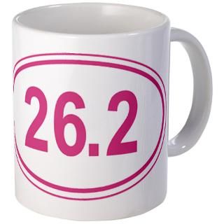 26.2 Gifts  26.2 Drinkware  Pink 26.2 Marathon Oval Mug