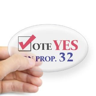 Vote YES on Prop 32 Oval Decal for $4.25