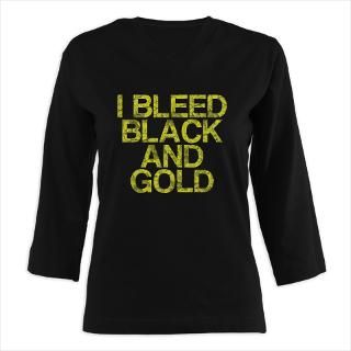 Bleed Black and Gold Aged Womens Long Sleeve Shirt (3/4 Sleeve)