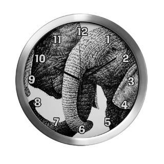 Young African Elephants Modern Wall Clock for $42.50