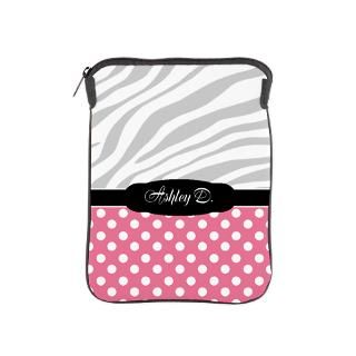 Pink Polka Dot Faded Zebra Print personalized iPad for $44.50